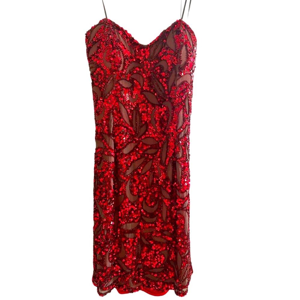 Red sequin cocktail dress - perfect for special occasions.